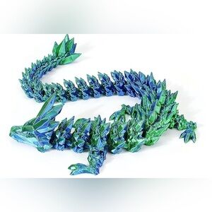Green Spiked 3-D printed dragon Toy